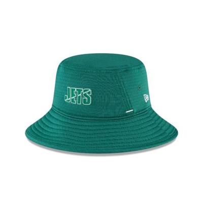 Green New York Jets Hat - New Era NFL Official Summer Sideline Stretch Bucket Hat USA3425869